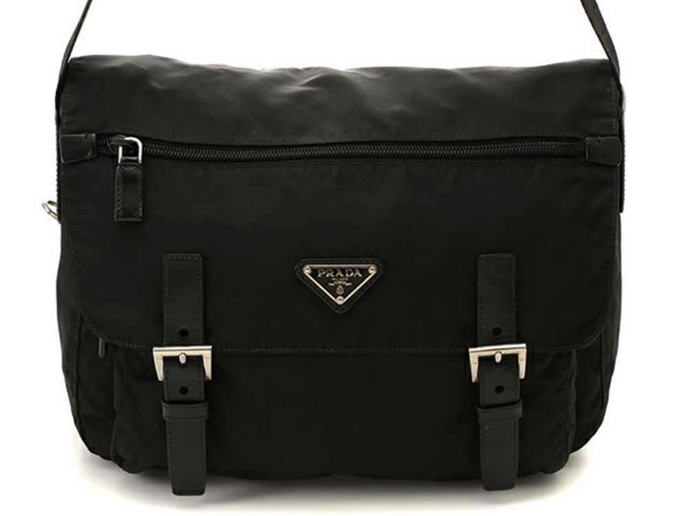 Prada Tessuto Saffiano Leather shoulder bag black